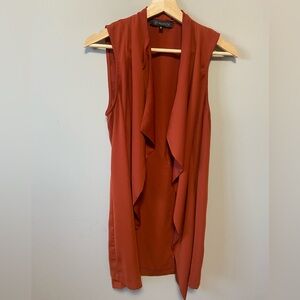 Dynamite Rust-Red Sleeveless Drape Vest